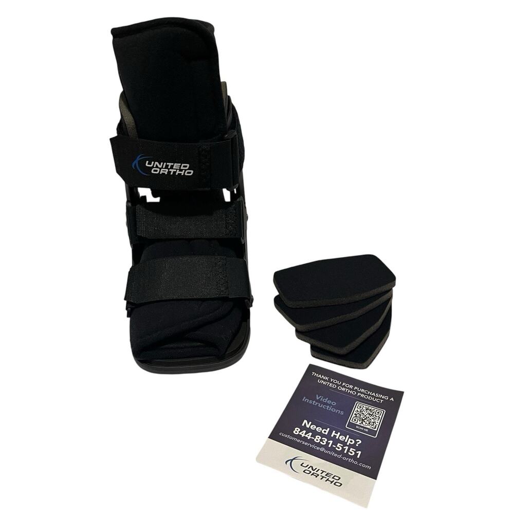 United Ortho USA14013 Short Cam Walker Fracture Boot Sprain Ankle Black Small